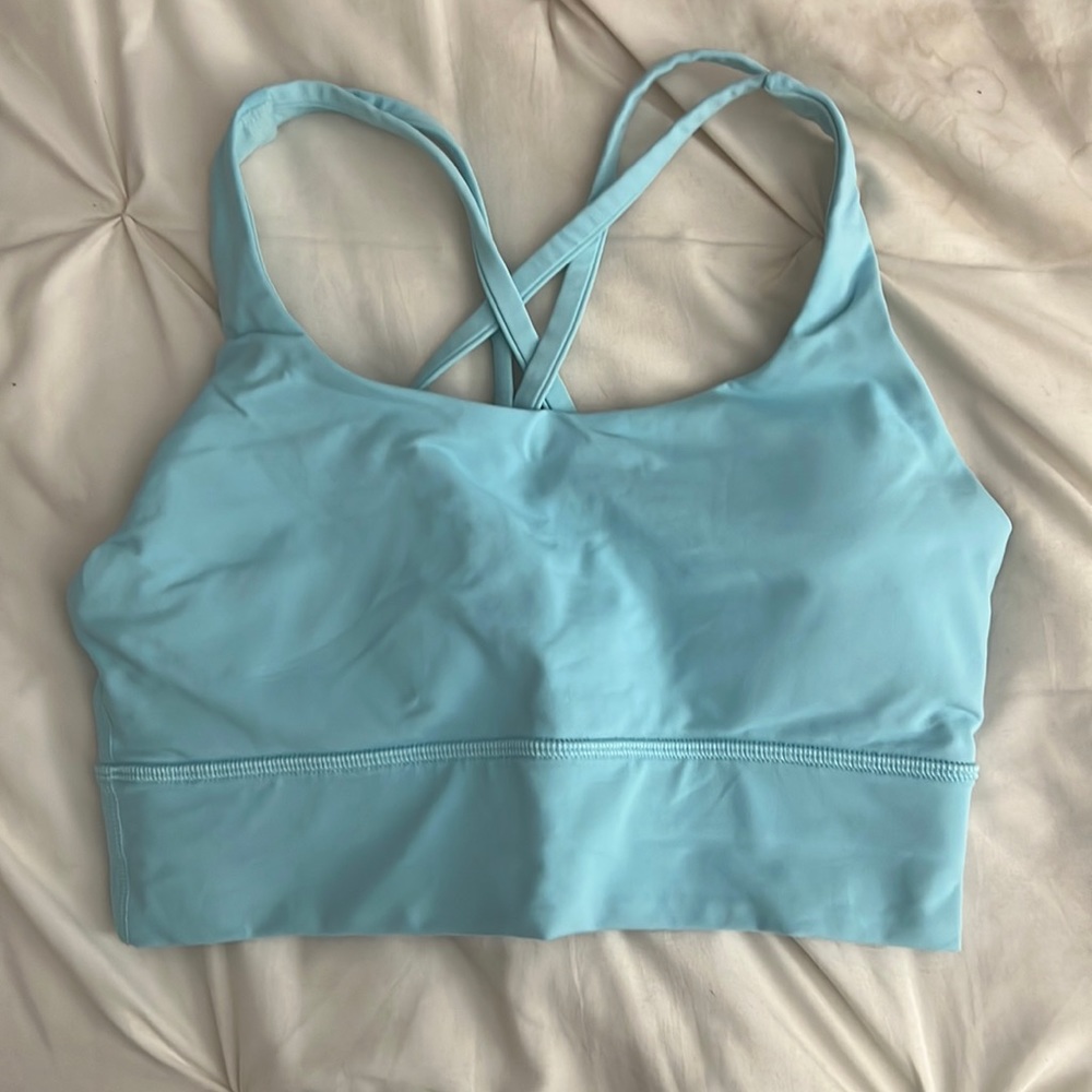 Lululemon Women’s Icing Blue Longline Energy Bra Size 6